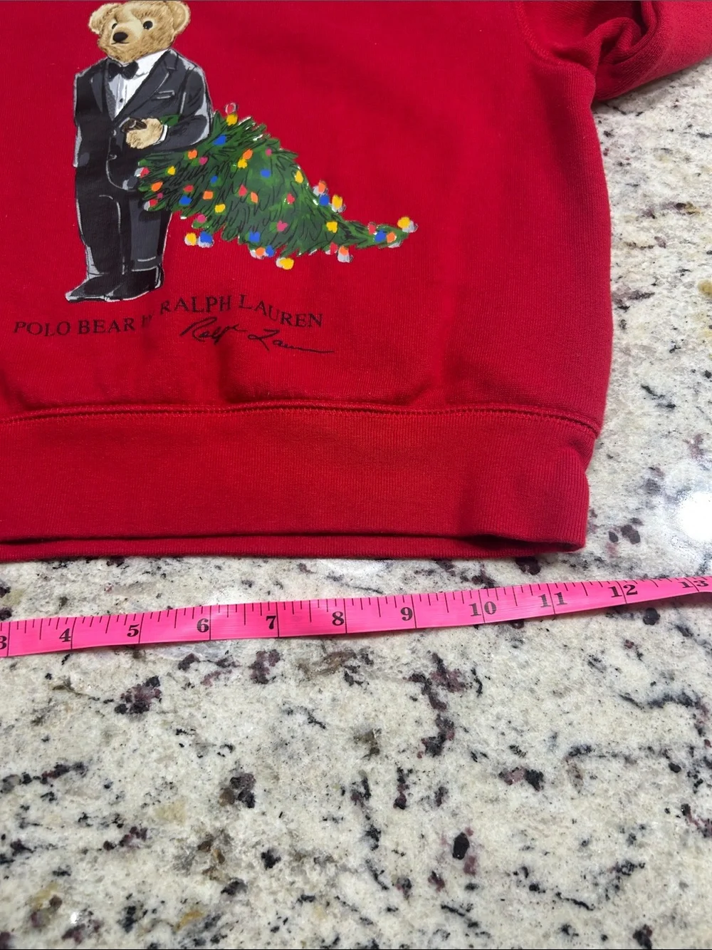 Ralph Lauren Red Polo Bear Holiday Sweatshirt - Kids